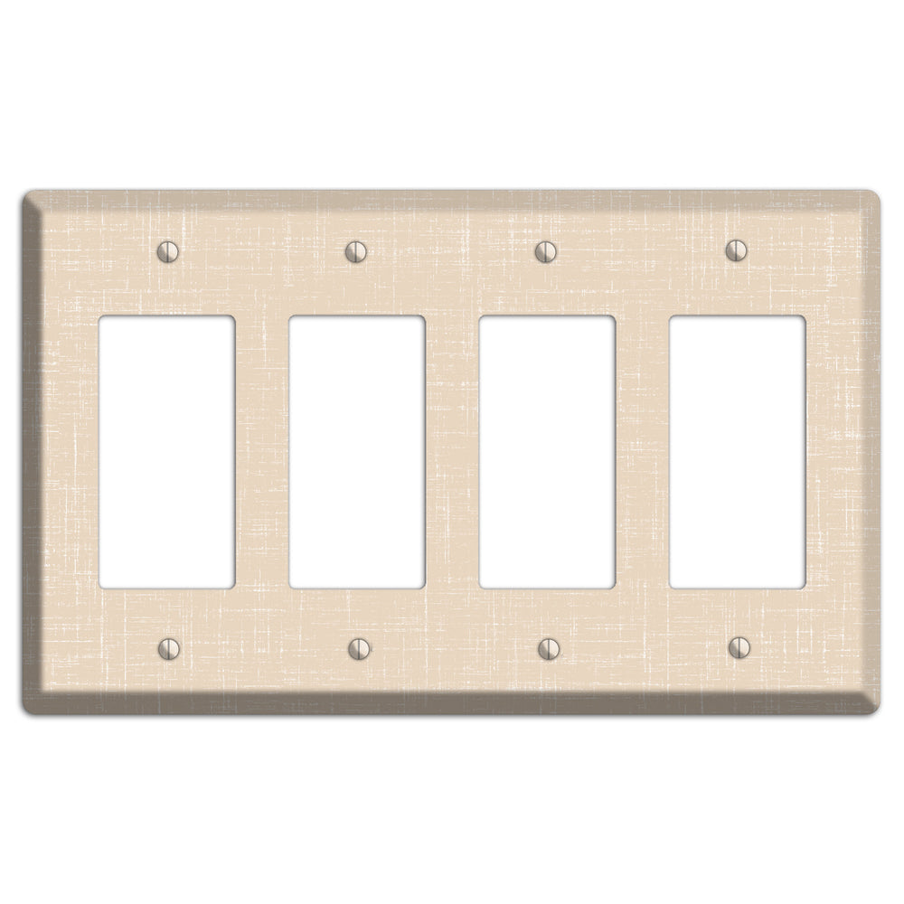 Double Spanish White Neutral Texture 4 Rocker Wallplate