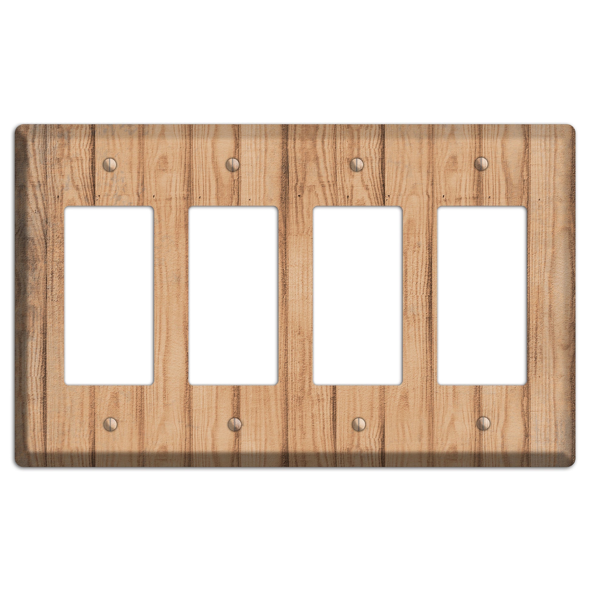 Tan Weathered Wood 4 Rocker Wallplate