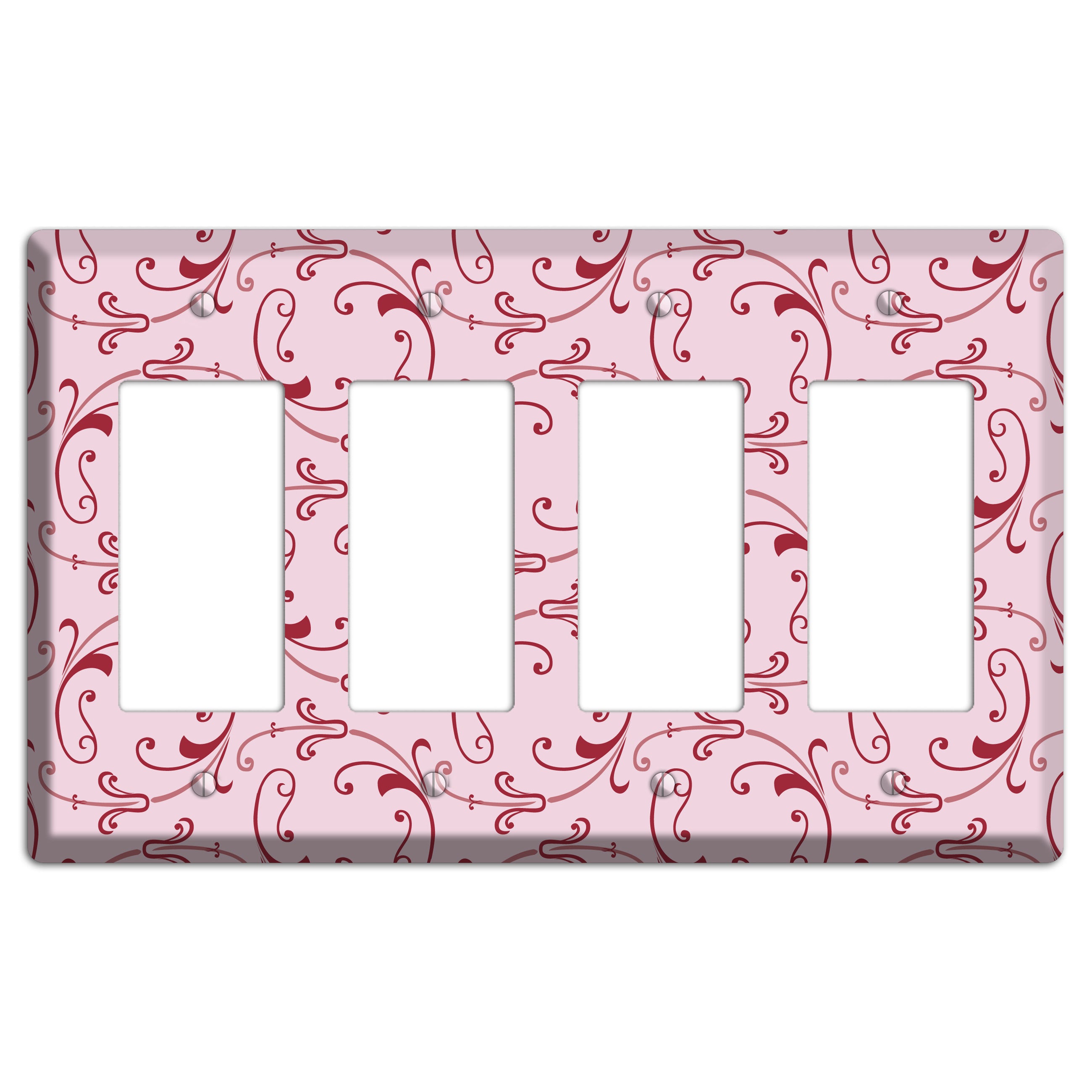 Pink Victorian Sprig 4 Rocker Wallplate