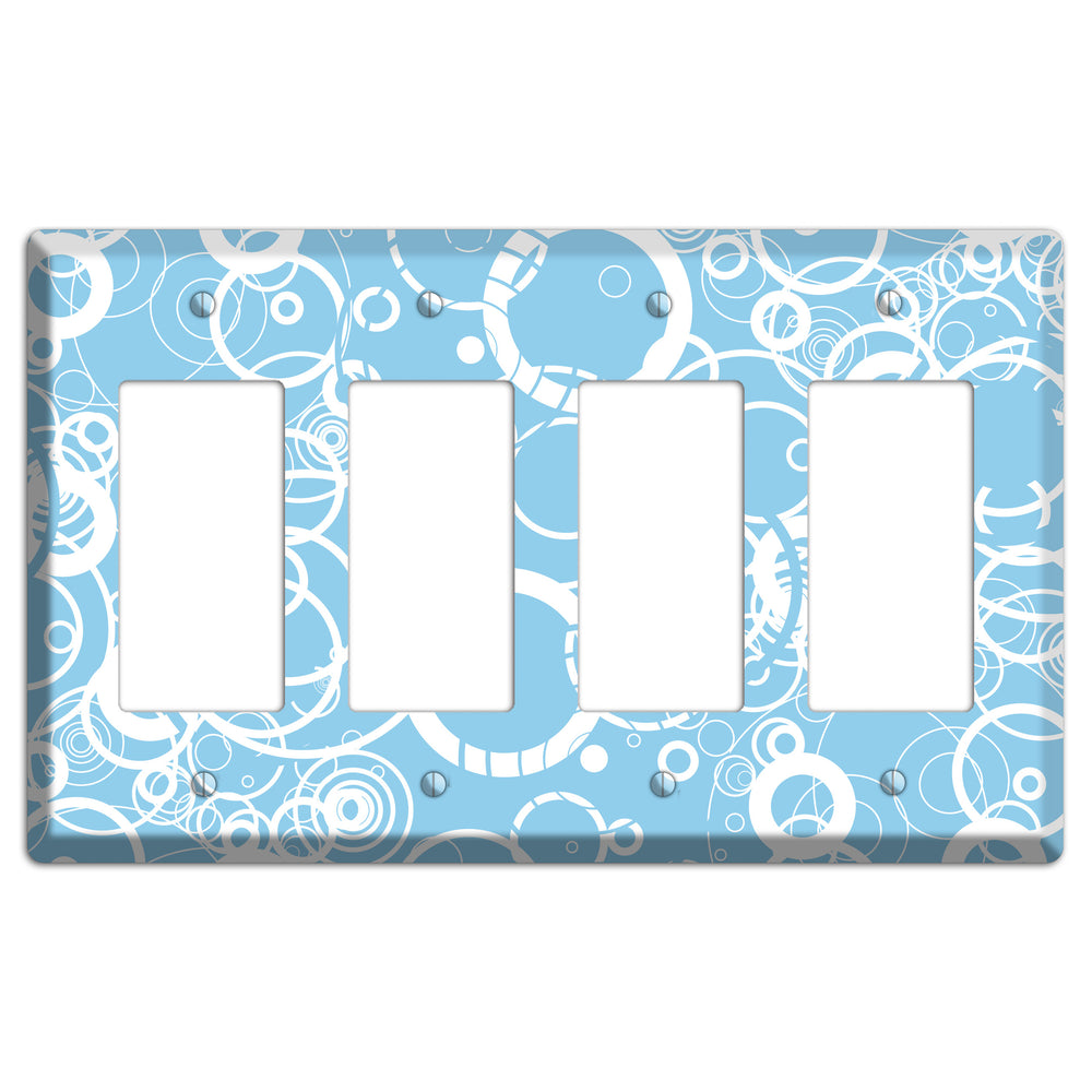 Light Blue Circles 4 Rocker Wallplate