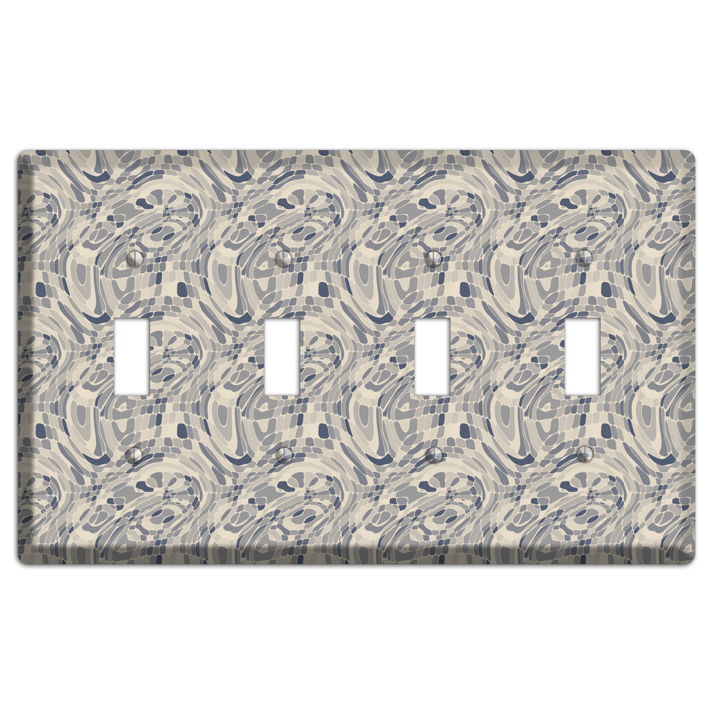 Blue and Beige Abstract 2 4 Toggle Wallplate