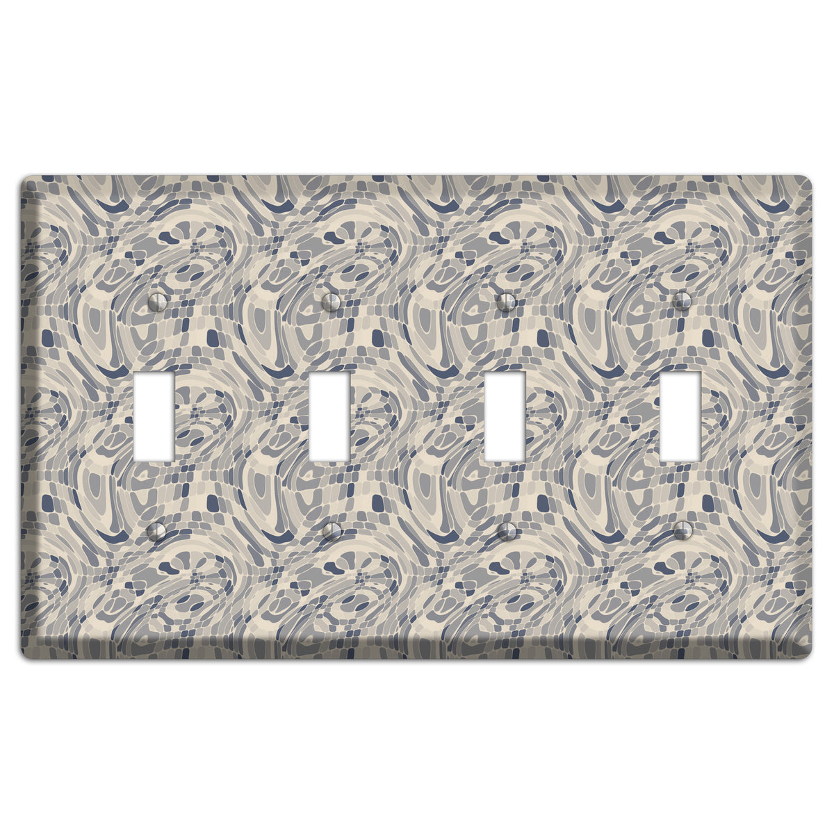 Blue and Beige Abstract 2 4 Toggle Wallplate