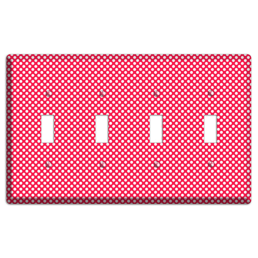 Fuschia with Pink Tiny Polka Dots 4 Toggle Wallplate