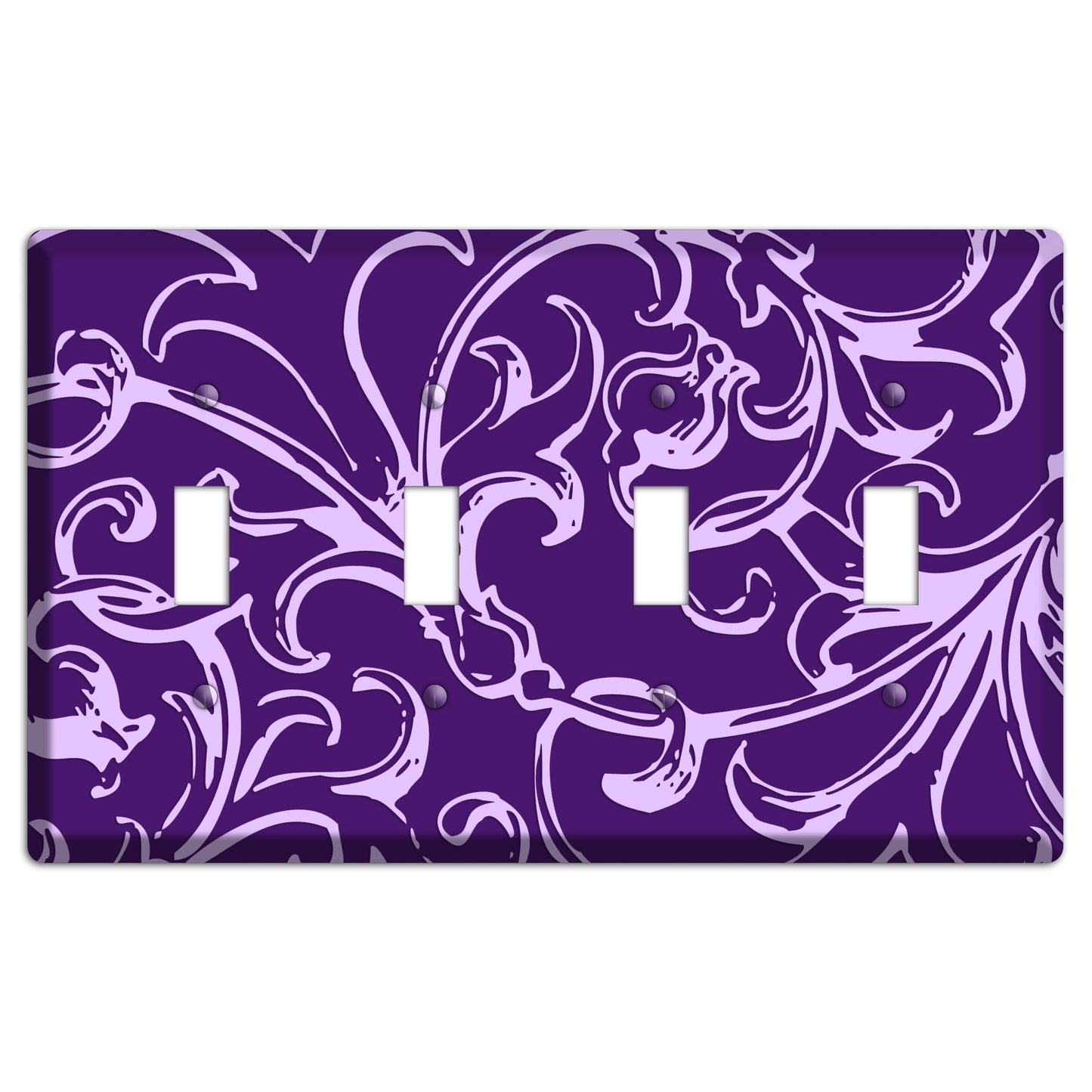 Victorian Purple 4 Toggle Wallplate