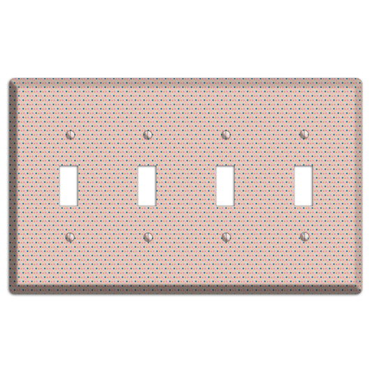 Multi Dusty Pink Tiny Dots 4 Toggle Wallplate