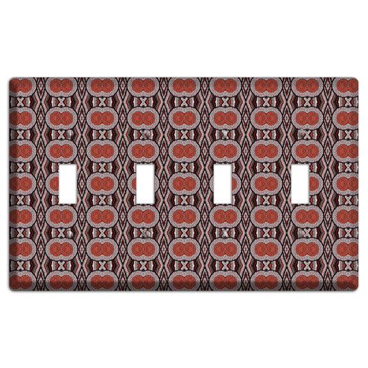 Red Tapestry 4 Toggle Wallplate