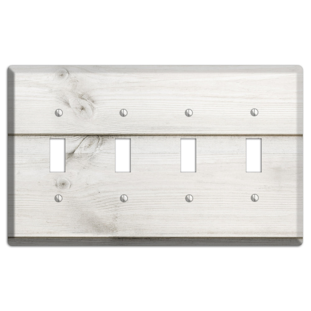 Timberwolf Antique 4 Toggle Wallplate