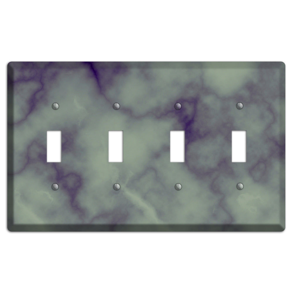 Mid Gray Marble 4 Toggle Wallplate