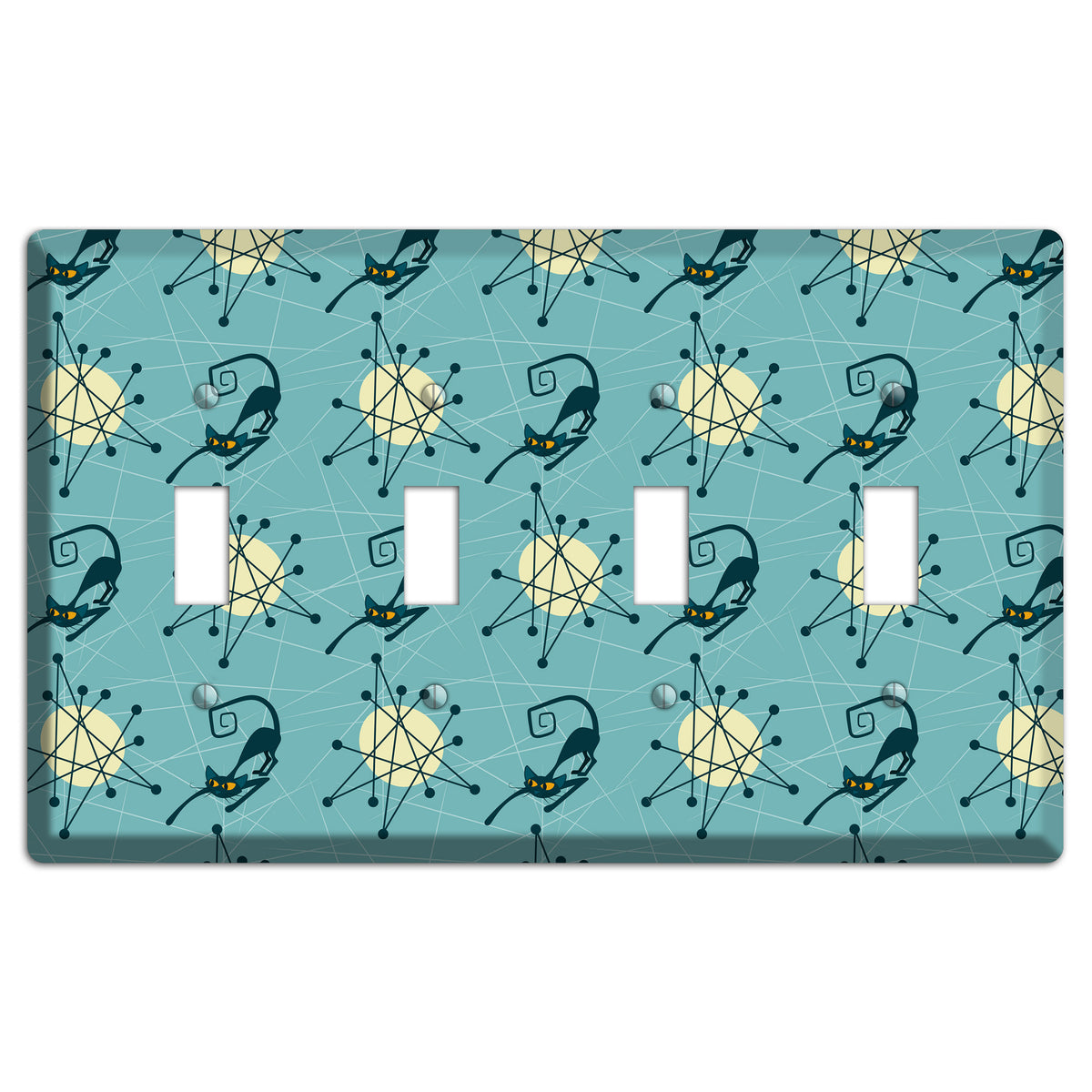 Atomic Black Cats 4 Toggle Wallplate