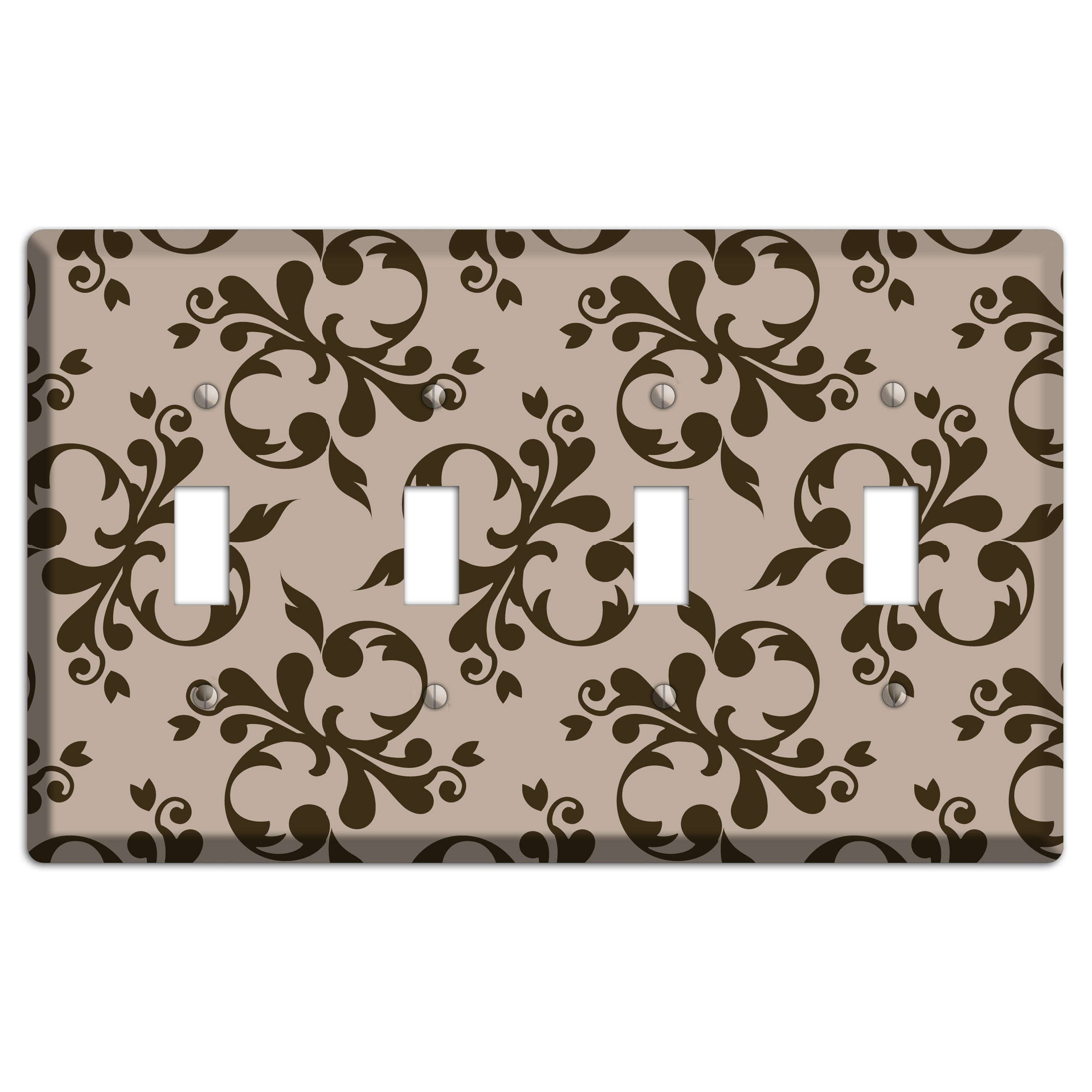 Beige Victorian Toile 4 Toggle Wallplate