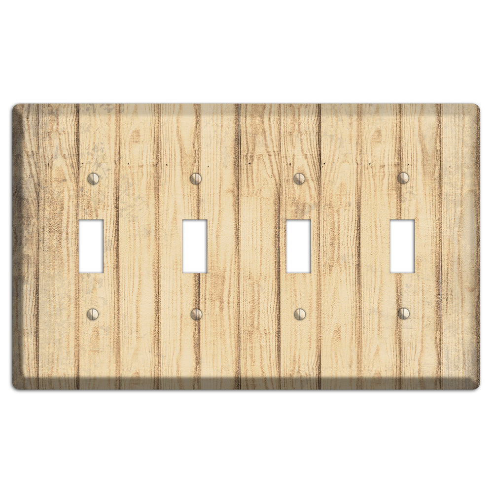 Hampton Weathered Wood 4 Toggle Wallplate