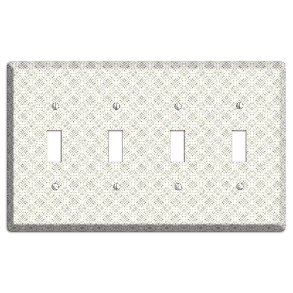 Off White Geometric 4 Toggle Wallplate