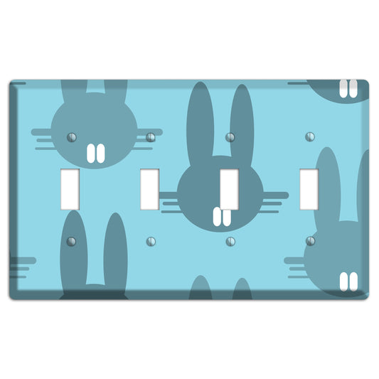 Blue Bunny 4 Toggle Wallplate