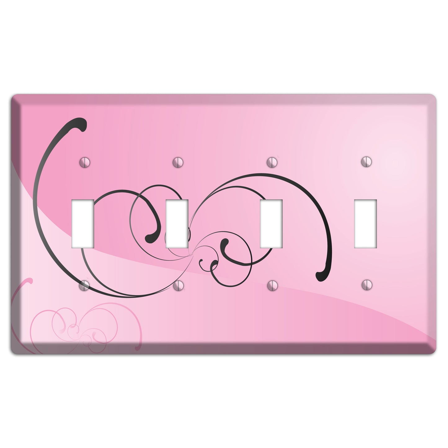 Pink Swoop 4 Toggle Wallplate