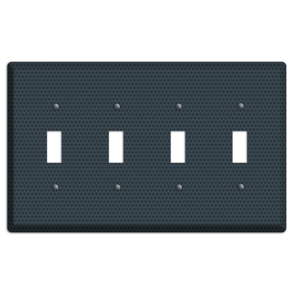 Navy Tiny Scallop 4 Toggle Wallplate