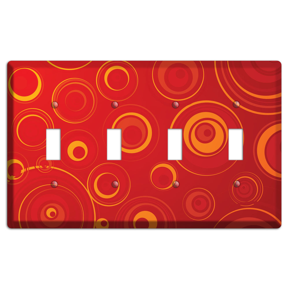 Red Circles 4 Toggle Wallplate