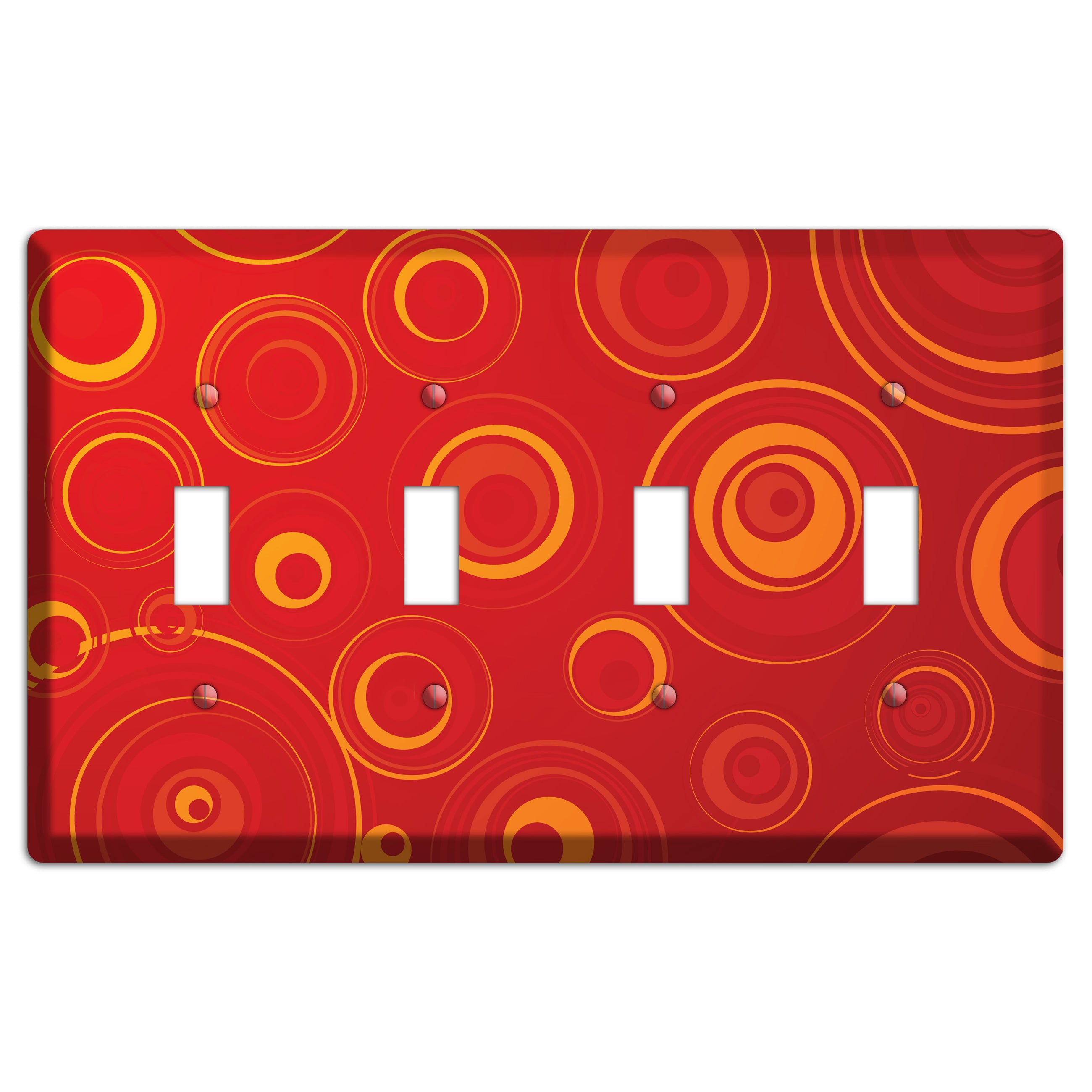 Red Circles 4 Toggle Wallplate