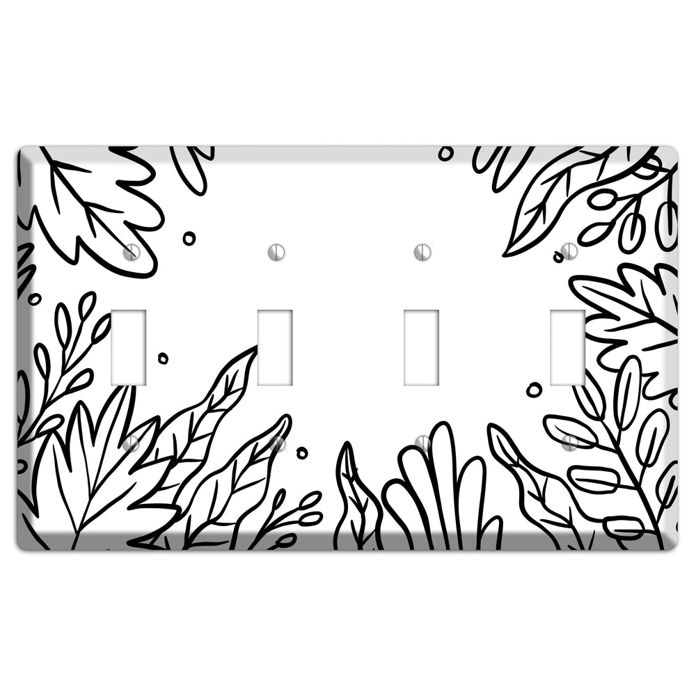 Hand-Drawn Floral 12 4 Toggle Wallplate
