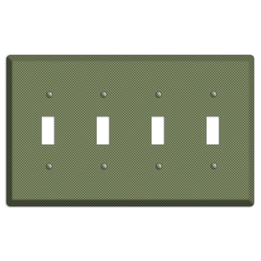 Multi Green Tiny Checkered Circles 4 Toggle Wallplate