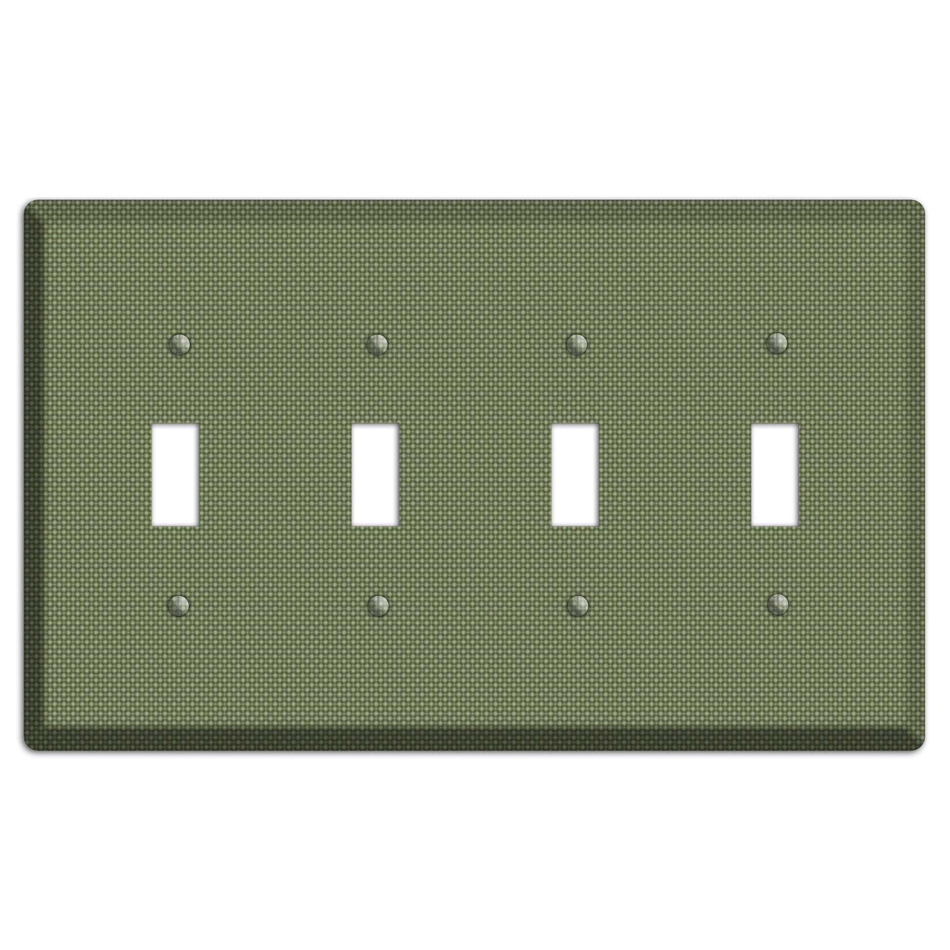 Multi Green Tiny Checkered Circles 4 Toggle Wallplate