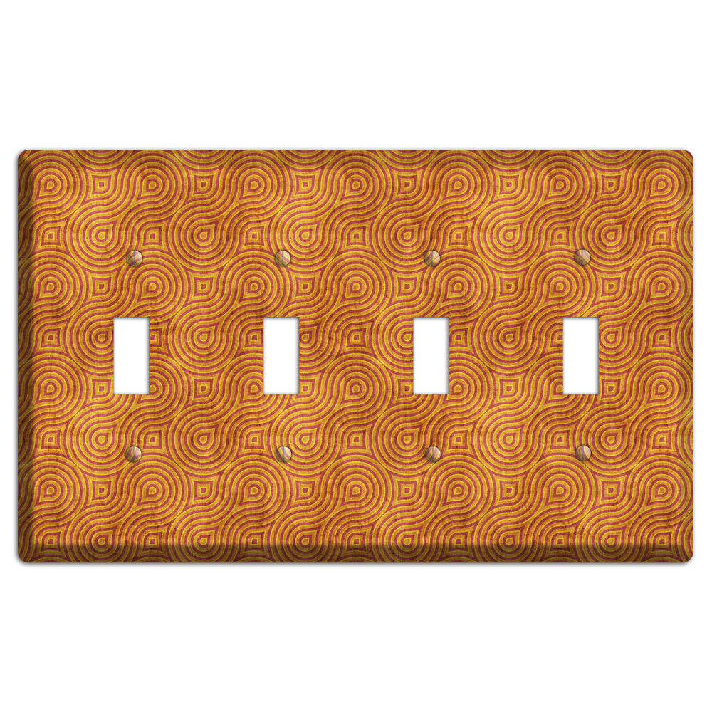 Red and Orange Swirl 4 Toggle Wallplate