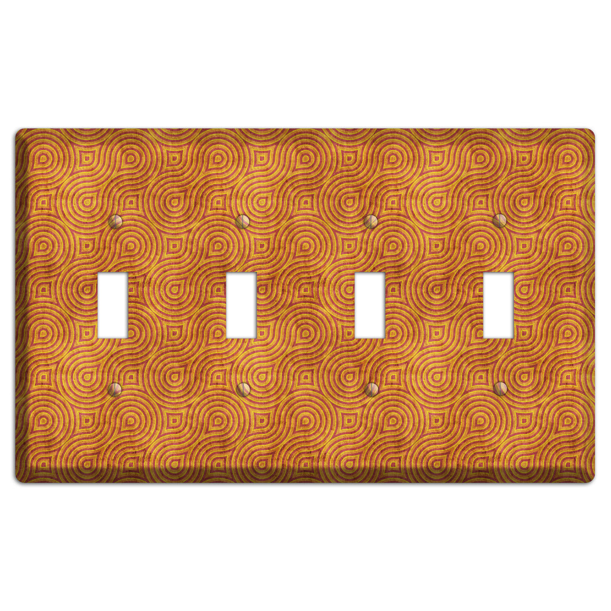 Red and Orange Swirl 4 Toggle Wallplate