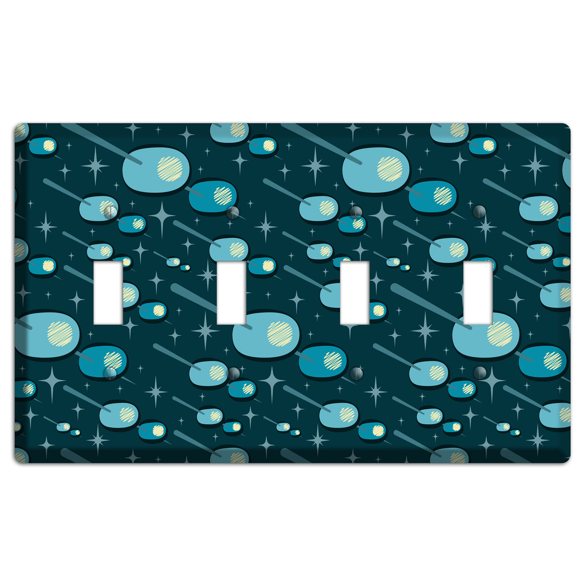 Retro Martini Olive 4 Toggle Wallplate