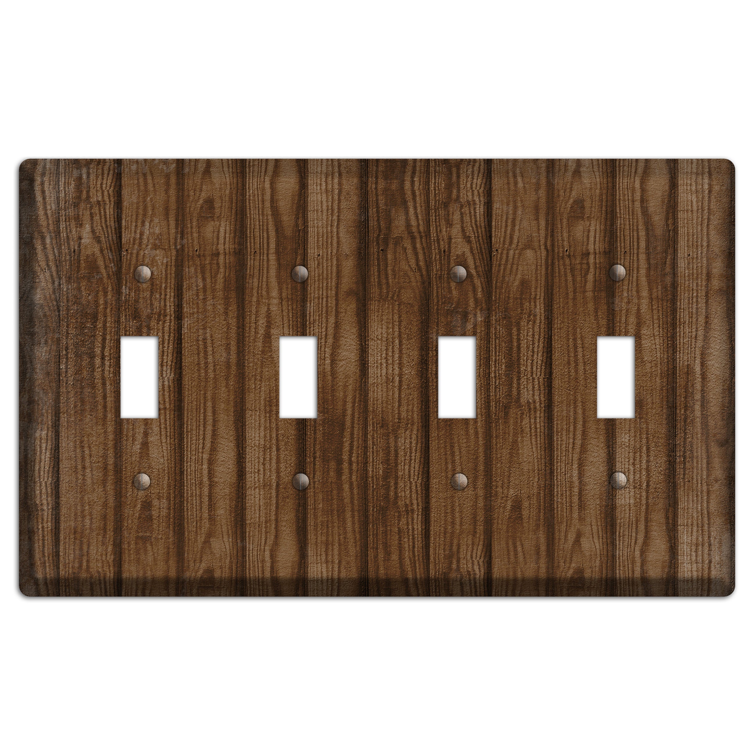 Spice Weathered Wood 4 Toggle Wallplate