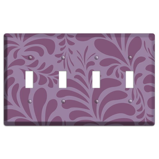 Purple Herati 4 Toggle Wallplate