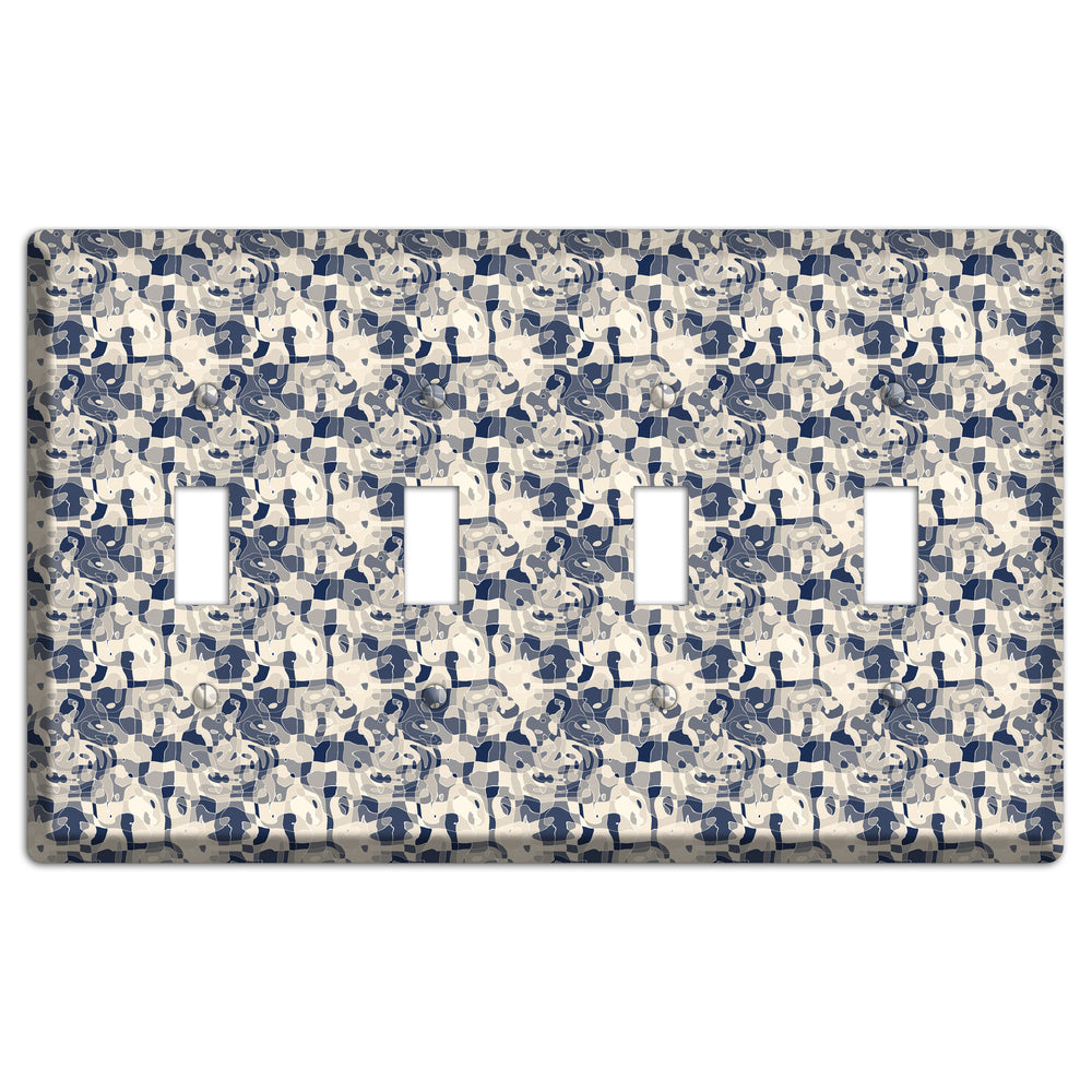 Multi Olive Bubble Dots 4 Toggle Wallplate
