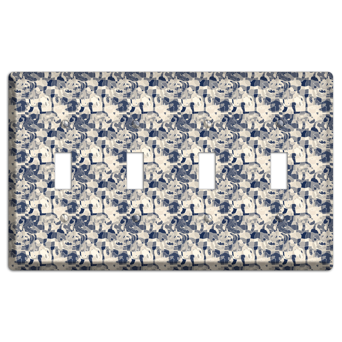 Multi Olive Bubble Dots 4 Toggle Wallplate