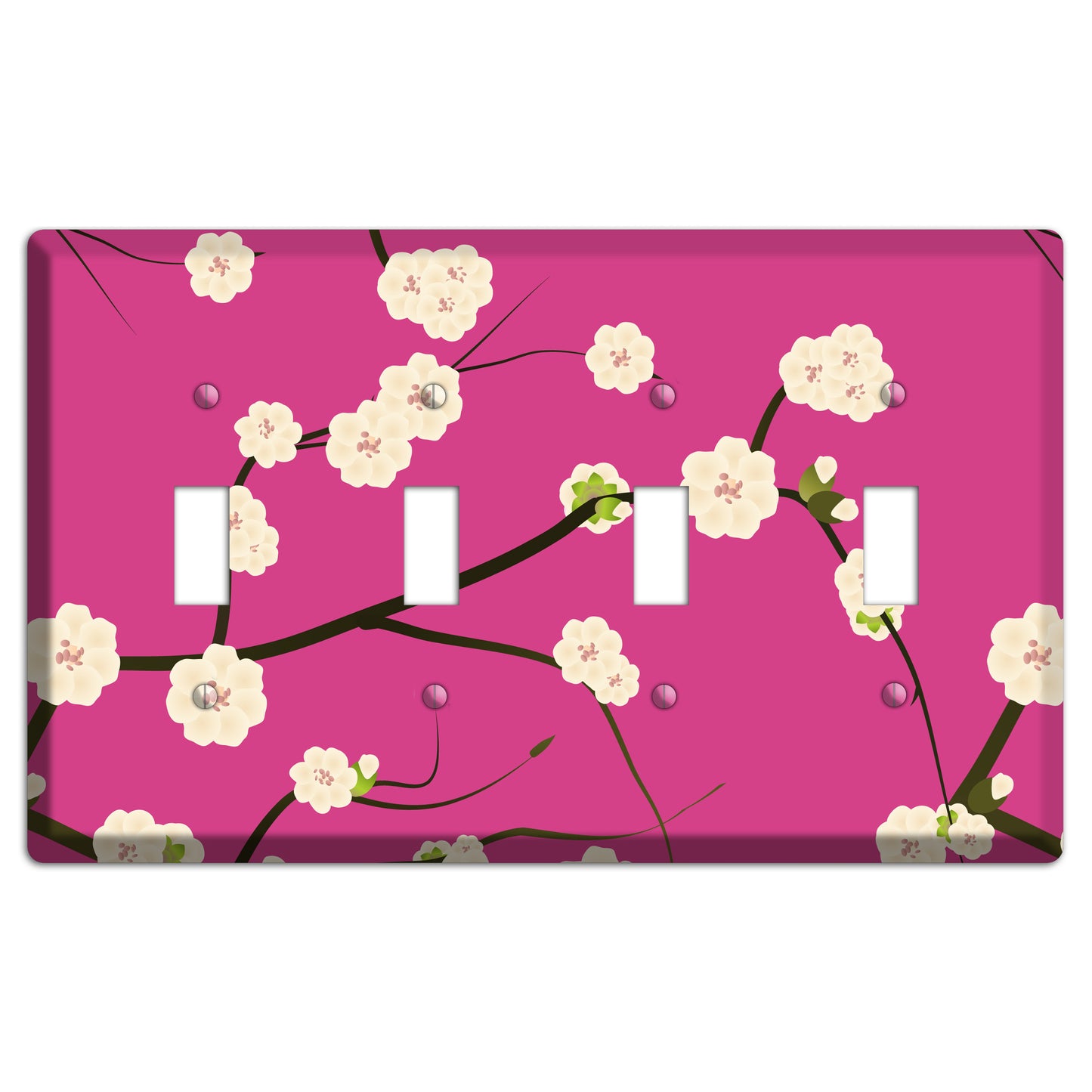 Pink Cherry Blossoms 4 Toggle Wallplate