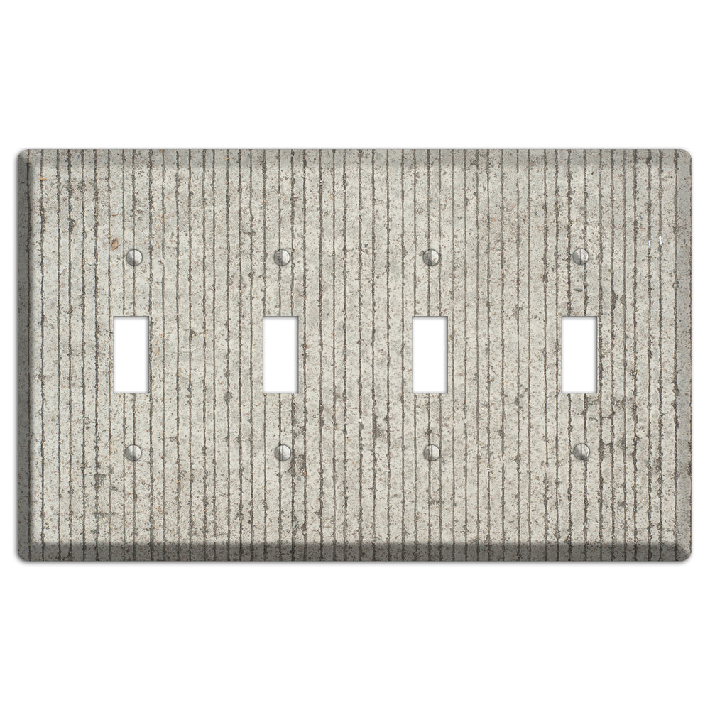 Vertical Concrete 4 Toggle Wallplate
