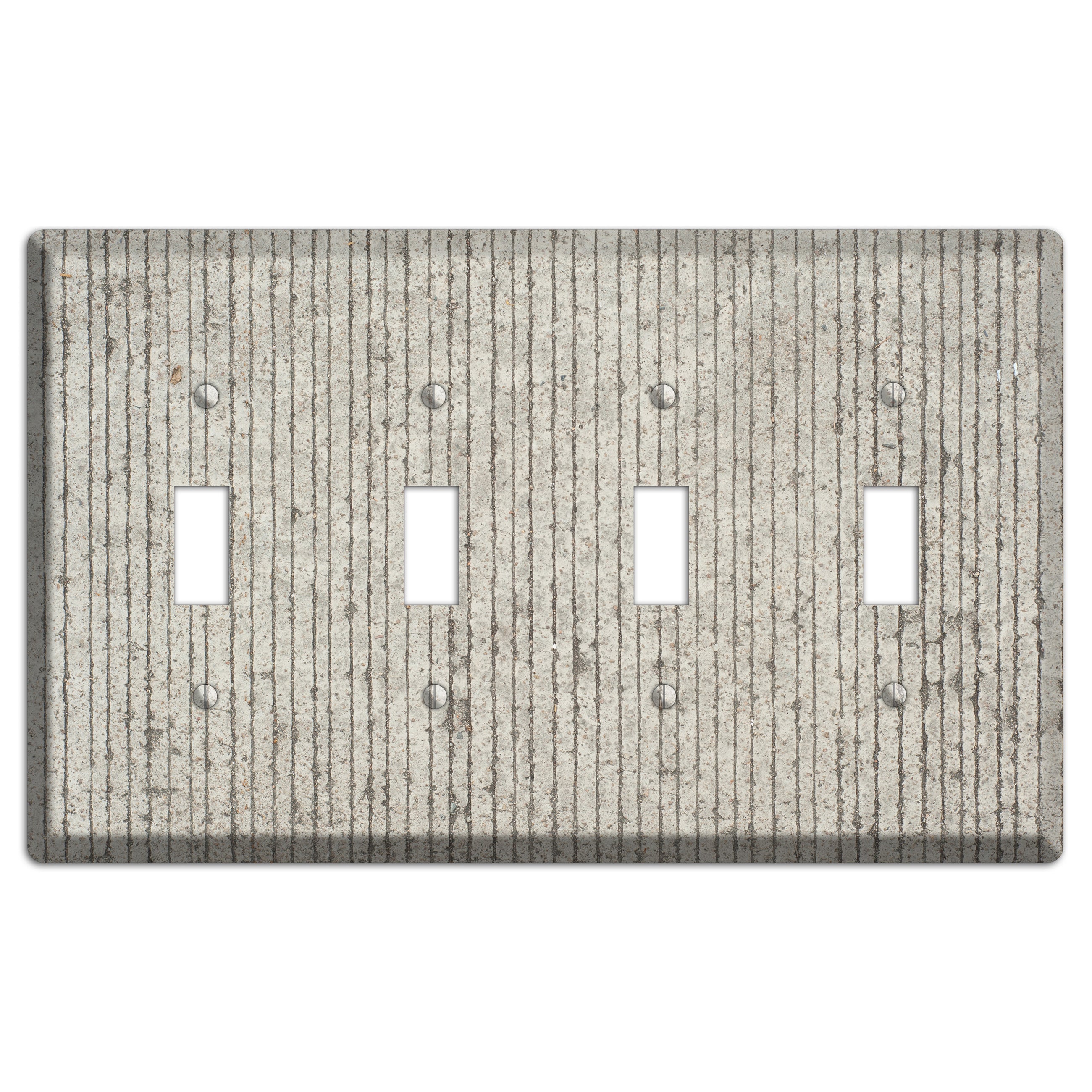 Vertical Concrete 4 Toggle Wallplate