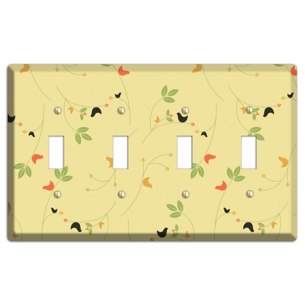Delicate Yellow Flowers 4 Toggle Wallplate