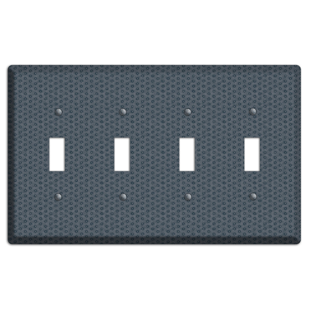 Blue Grey Foulard 4 Toggle Wallplate