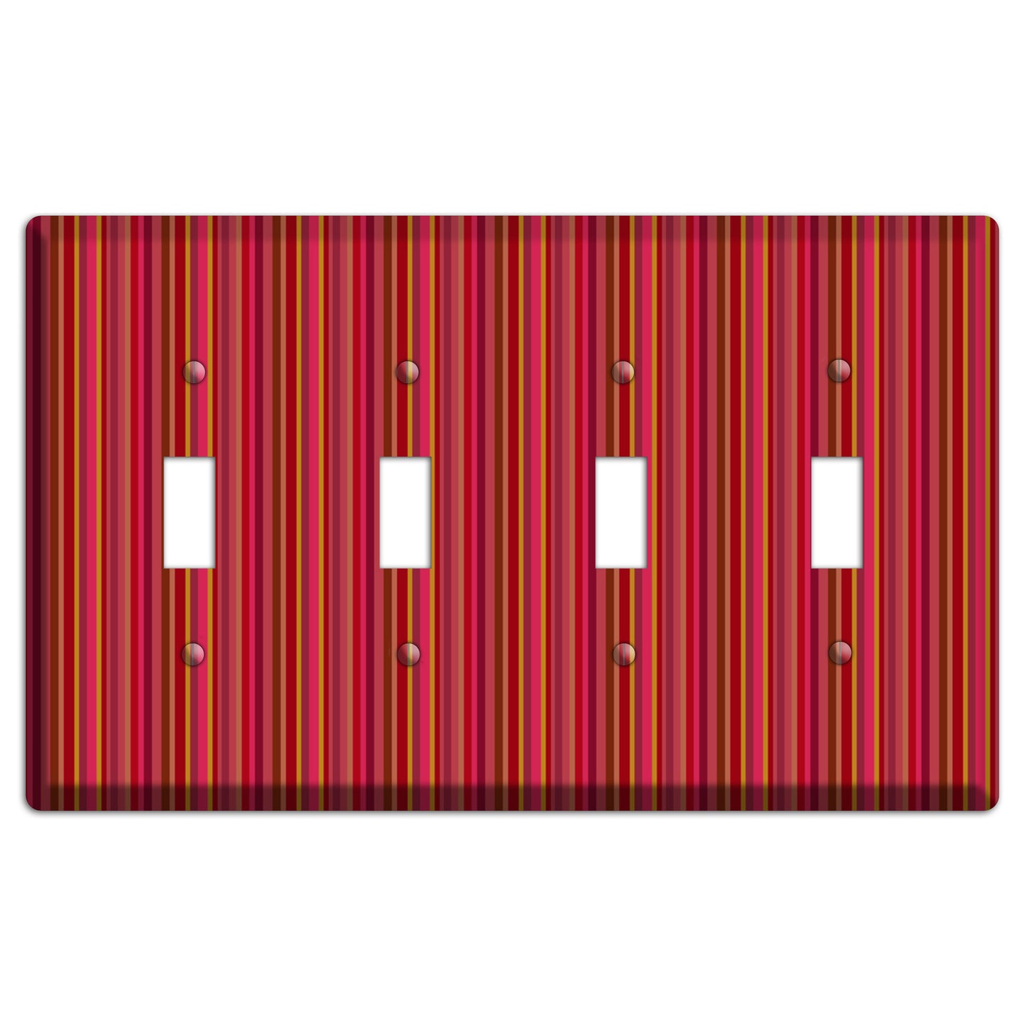 Multi Red Vertical Stripes 2 4 Toggle Wallplate