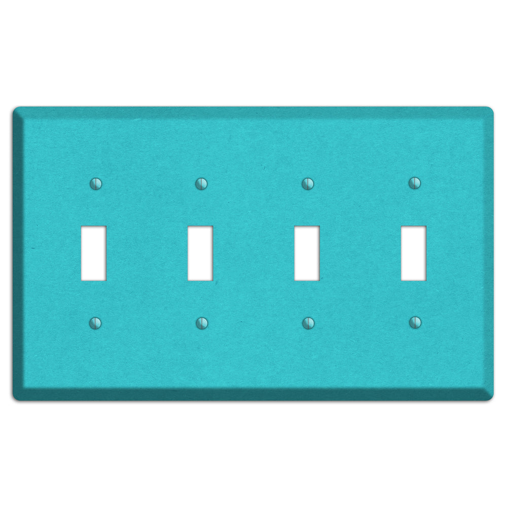 Medium Turquoise Kraft 4 Toggle Wallplate