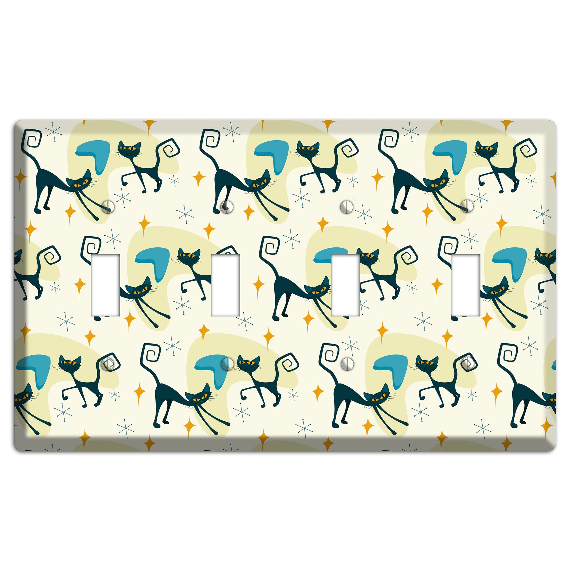 Black Cats 4 Toggle Wallplate