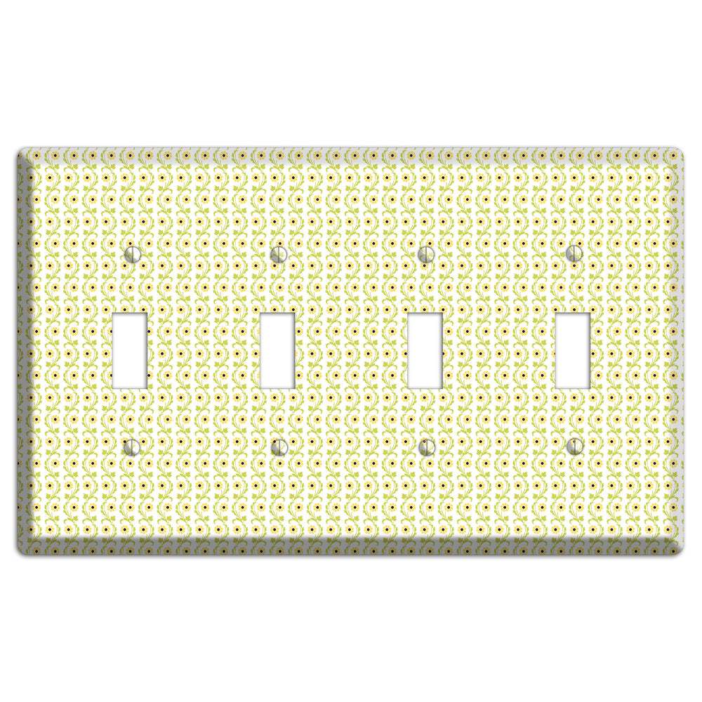 Tiny Yellow and Green Retro Sprig 4 Toggle Wallplate