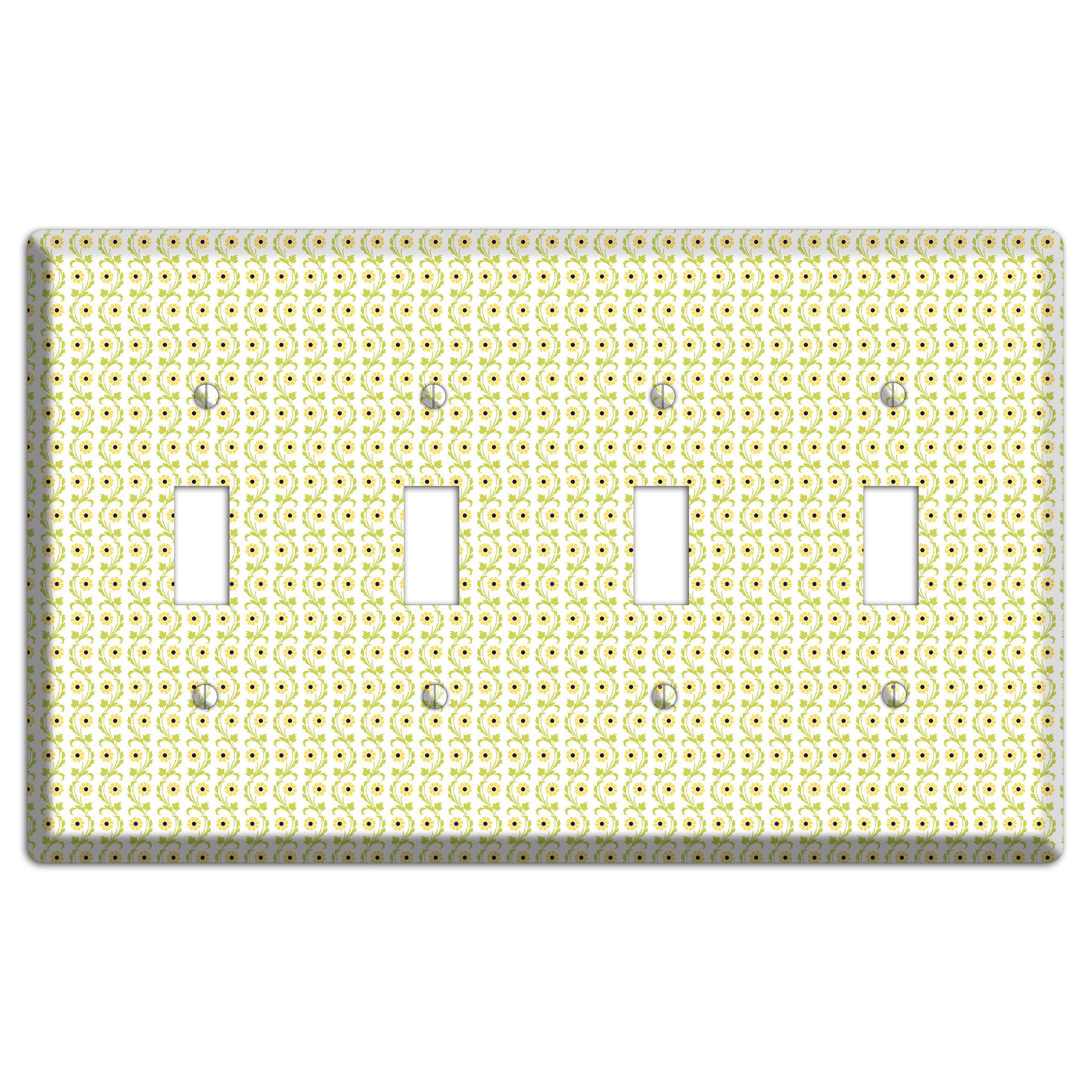 Tiny Yellow and Green Retro Sprig 4 Toggle Wallplate