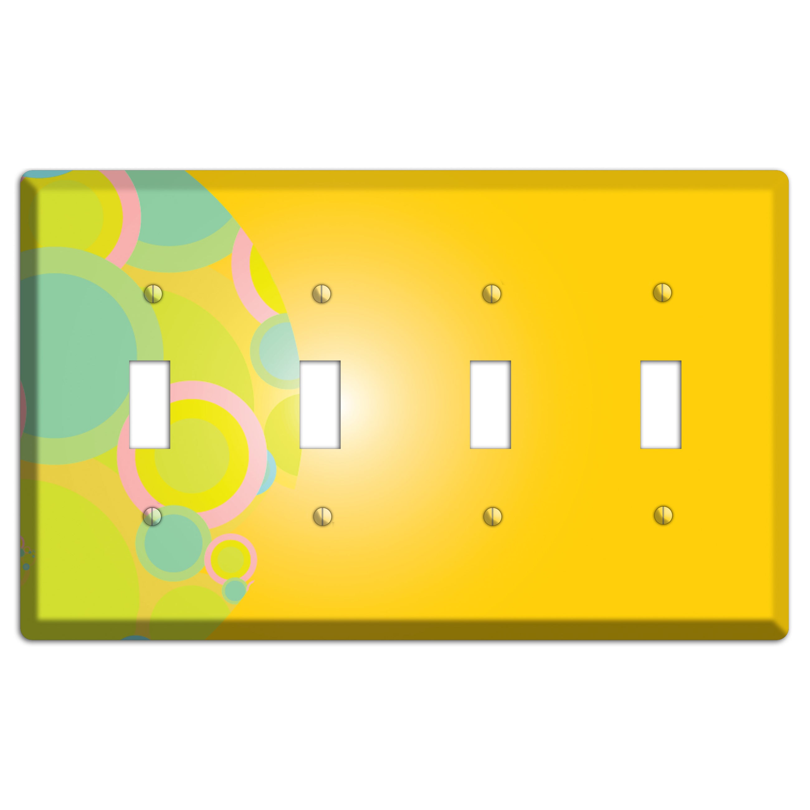 Yellow Circles 4 Toggle Wallplate