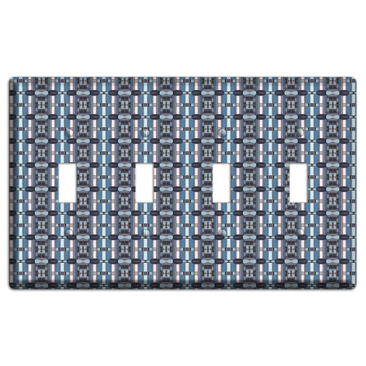 Blue and Grey Tapestry 4 Toggle Wallplate