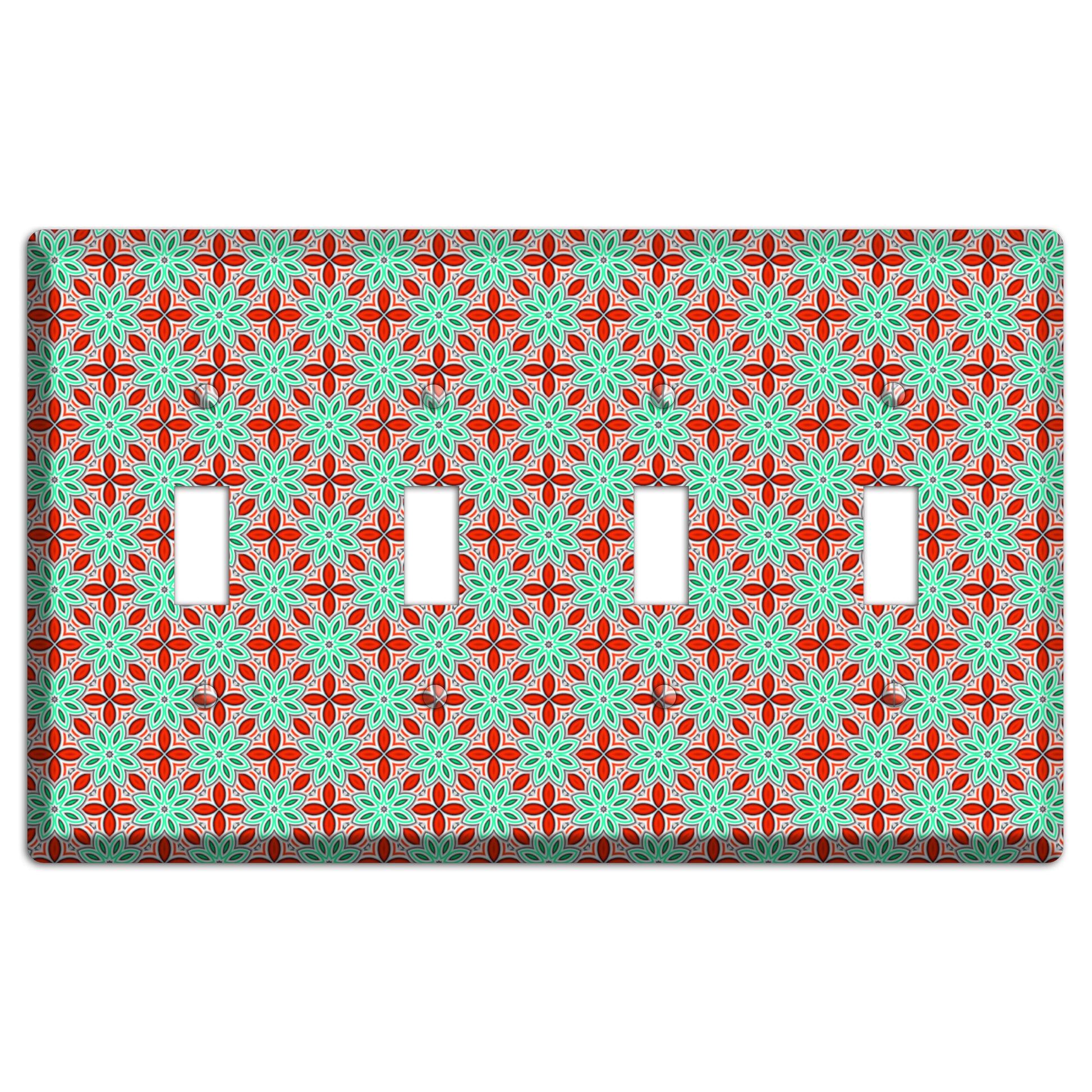 Green and Red Foulard 2 4 Toggle Wallplate