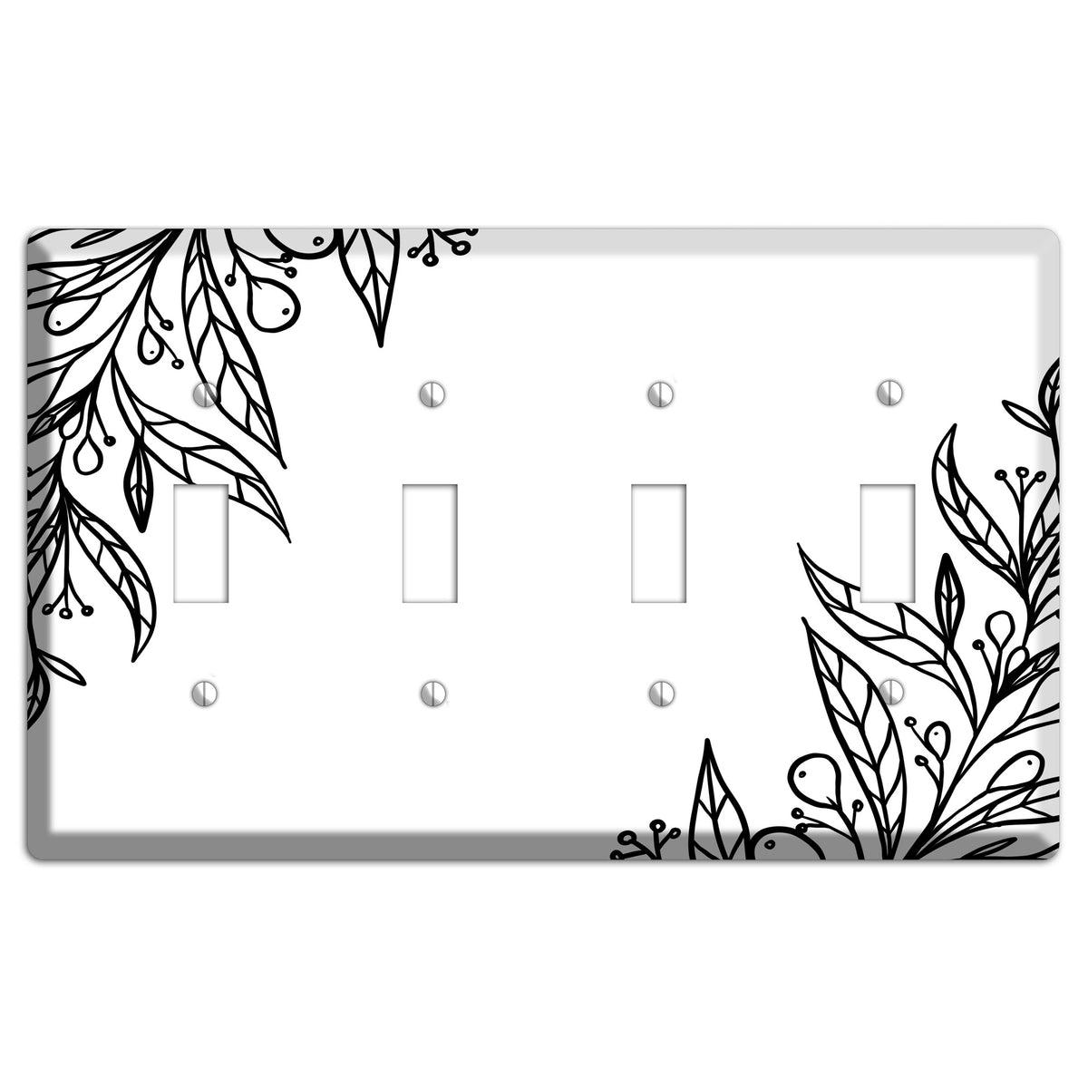 Hand-Drawn Floral 23 4 Toggle Wallplate