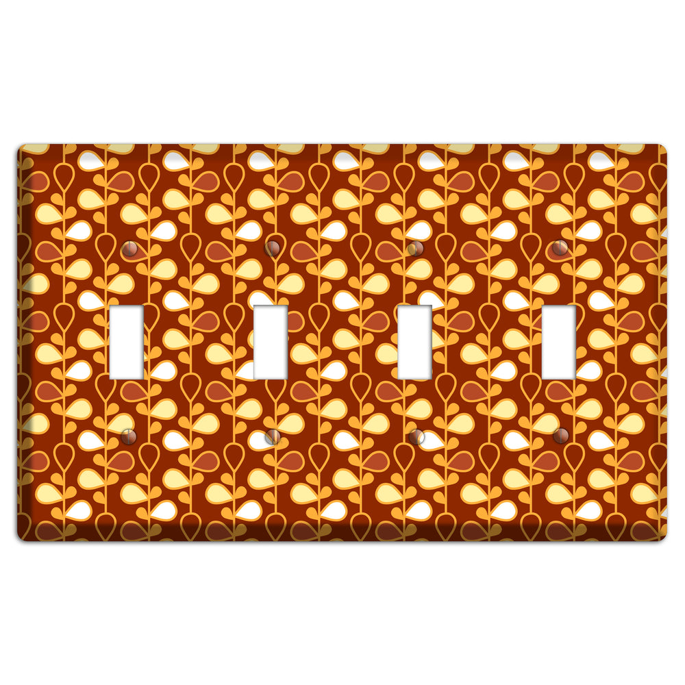 Red with Orange and Yellow Drop and Vine 4 Toggle Wallplate