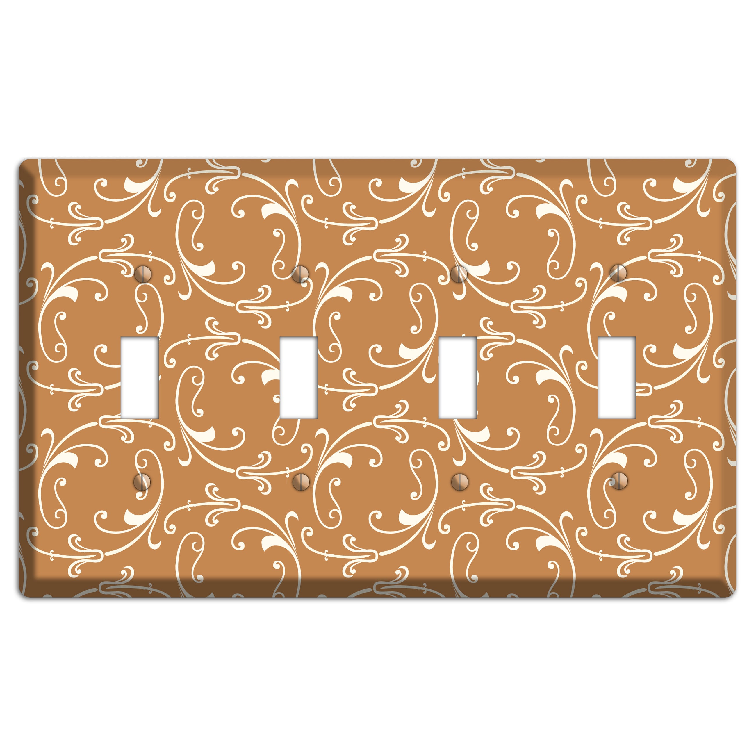 Gold Victorian Sprig 4 Toggle Wallplate