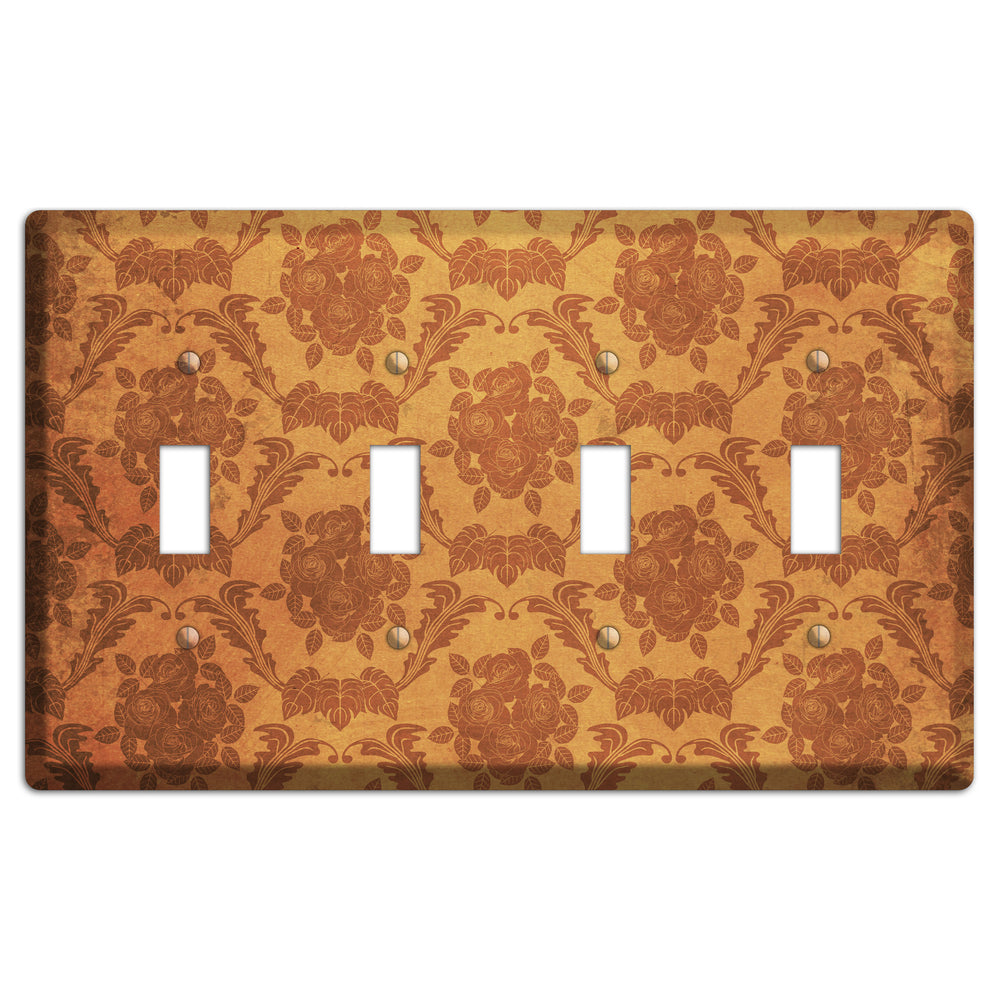 Cape Pallisar Vintage Rose Damask 4 Toggle Wallplate