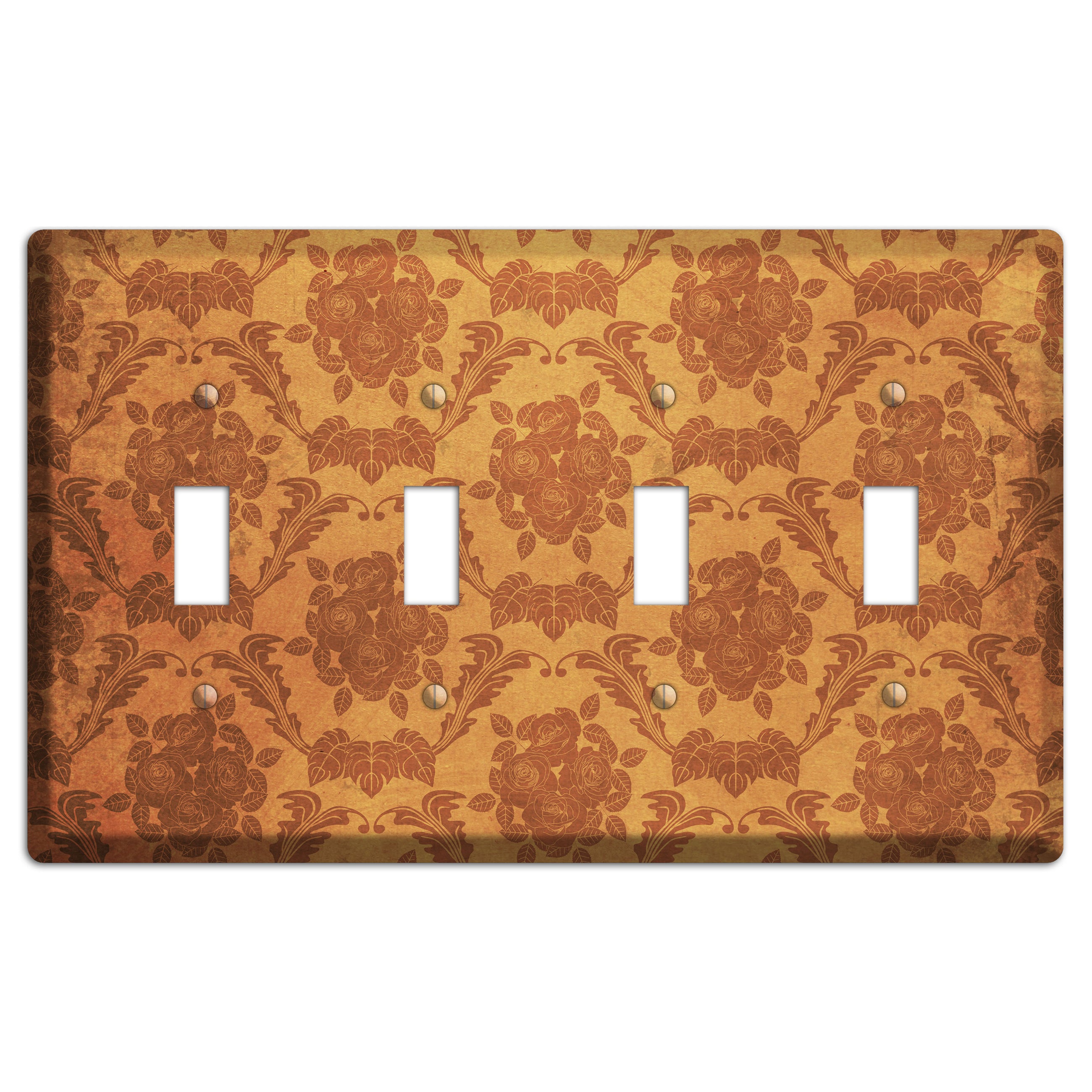 Cape Pallisar Vintage Rose Damask 4 Toggle Wallplate