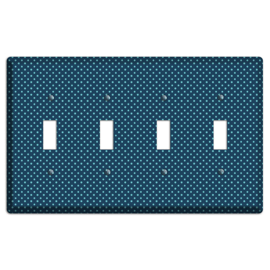 Multi Blue Tiny Polka Dots 4 Toggle Wallplate